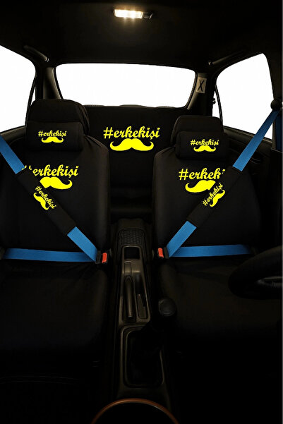 TKY Tasarımı Kendin Yap Men's Business Printed 8-Piece Car Seat Cover Set