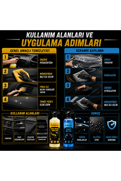 PROTEK Genel Amaçlı Temizleyici + Sıvı Seramik Kaplama Seti