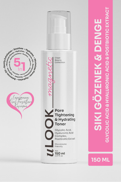 uLOOK Gözenek Sıkılaştırıcı & Nemlendirici Tonik 150 ml – Glikolik & Hyaluron...