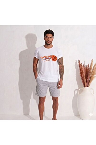 Lunaberry Father's Day Summer Men's 100% Cotton Shorts Set Basketball Court P...