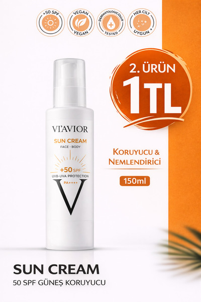 VİAVİOR KOZMETİK كريم واقي من الشمس 50 SPF كريم واقي من الشمس يومي عالي الحما...