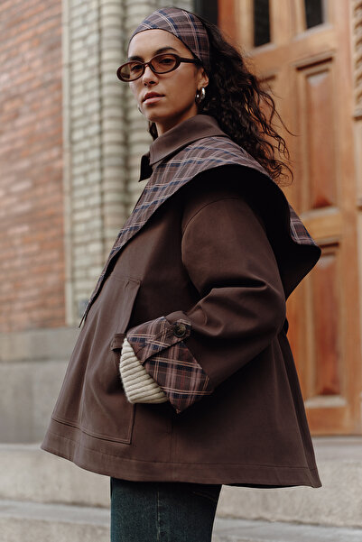 Manuka Greta Shawl Detail Parka Jacket Brown