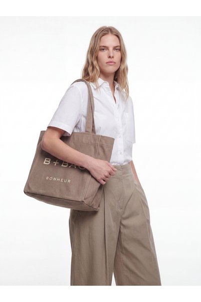 Bonheur Canvas Chocolate Malt Medium Tote Bag