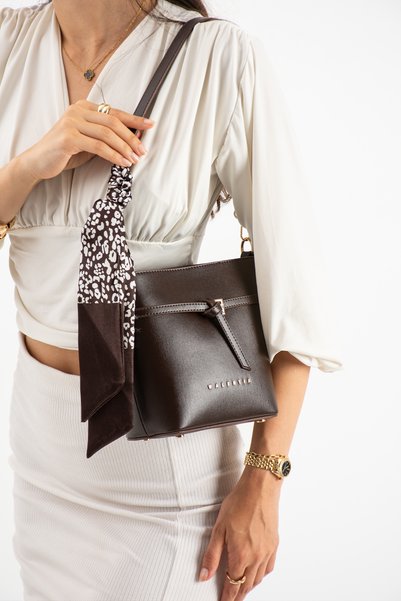 DEV 3 ADAM Brown Scarf Women's Shoulder Bag Handbag Crossbody Bag