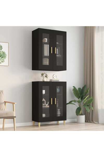 Concept Dulap de perete suspendat, negru, 69,5x34x90 cm