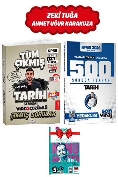 Dizgi Kitap Zeki Tuğa 2026 KPSS Tarih Tamamı Çözümlü Çıkmış Sorular+500 Sorud...