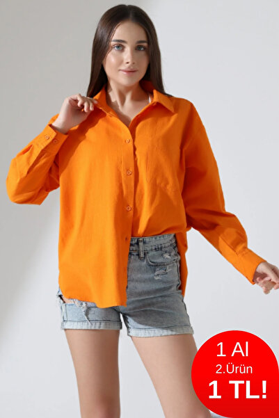 Corradeo Giyim Νέα σεζόν Oversize Μορφή Λινό Ύφασμα Απλικέ Γυναικείο πουκάμισ...