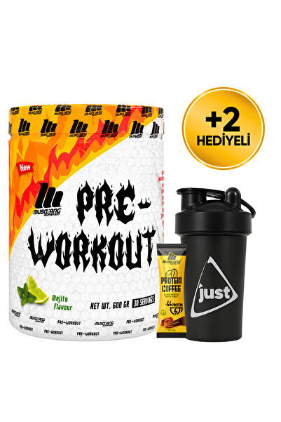 Mustang Nutrition Pre-Workout Aminoasit Tozu 600 Gr 30 Servis Mojito + Shaker...