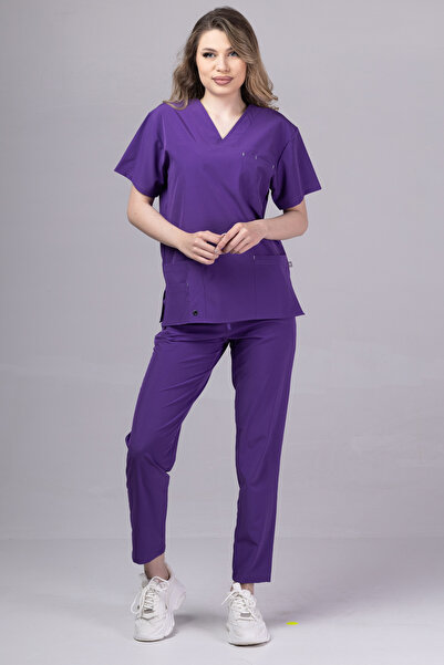 tag Costum medical pentru femei, bluză și pantaloni, STELLAR Velvet, 100% Pol...