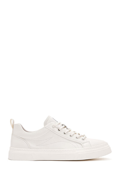 Derimod Erkek Beyaz Bağcıklı Kalın Tabanlı Deri Sneaker 26SFD690918