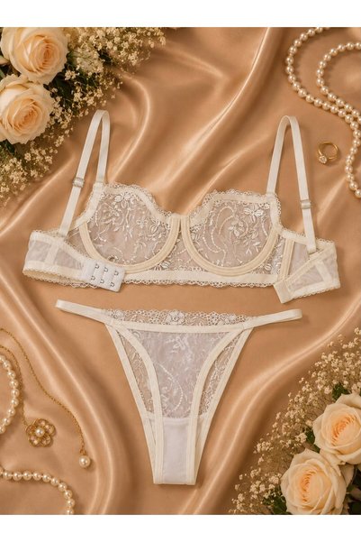 dem merys Set sutien cu sârmă ecru