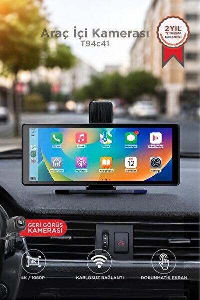 Torima Araç Kamerası Ön Arka Wifi Bluetooth 4K Carplay T94c41