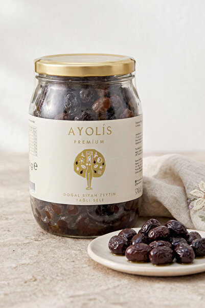 Ayolis Premium Gurme Yağlı Sele Siyah Zeytin M 950 g (Ayolis Zeytinyağlı)