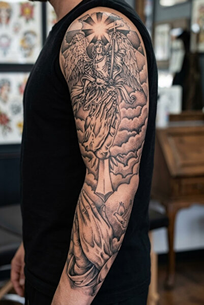 BP Tattoo Bulut Dövmesi Kol Kaplama Dövme Kol Dövmesi Tattoo