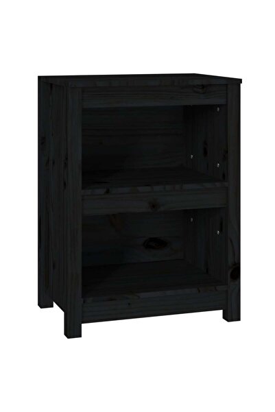vidaxl Bibliotecă, negru, 50x35x68 cm, lemn masiv de pin