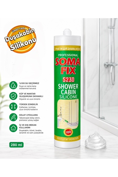 Somafix Duşakabin Silikonu S230 280 ml Şeffaf