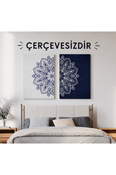 Meröka Çerçevesiz Ebedi Aura Kozmik Harmoni Modern Premium Mandala Tablo Seti...