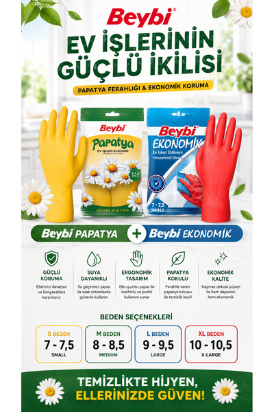 Medicalx Bulaşık Eldiveni - Temizlik Eldiveni 2’li Set / 2 Çift