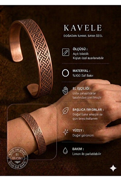 KAVELE Raw Pure Copper External Spiral Copper Bracelet-In Gift Box