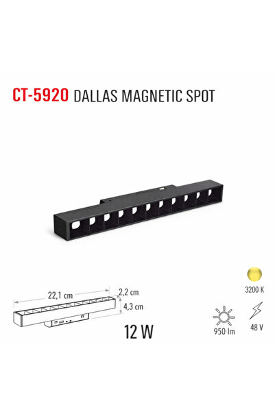 Cata CT-5920 12W DALLAS MAGNETIG SPOT ARMATÜR GÜNIŞIĞI