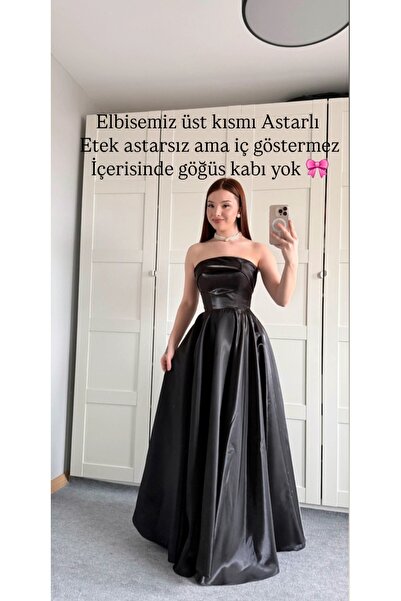 satenia storee ana abiye elbise parlak saten özel dikiş yeni moda