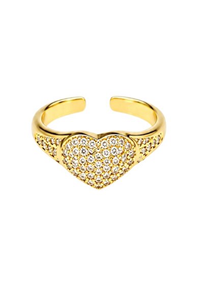 Store Diva Charm Heart Motif Sparkling Elegant Adjustable Ring