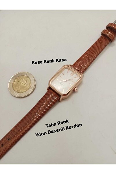 Brality Vintage Design - Tan Color Cord - Rose Color Case, White Color Dial, ...