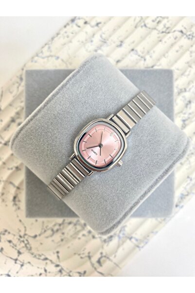Mazzy Varena Minimal Silver Pink Dial Women's Wristwatch