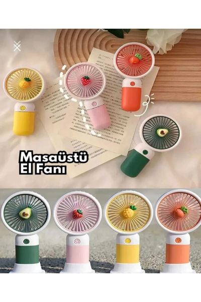CLNK Ayıcık 2 Si 1 Arada Mini Fan Vantilatör Masaüstü El Fanı Turbo Üfleme Şa...