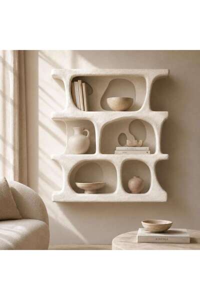 PAN HOME Castro Wooden Wall Shelf 120x18x120cm - White