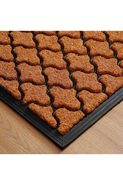 PAN HOME سجادة باب بريس 60×120 سم - طبيعي/أسود