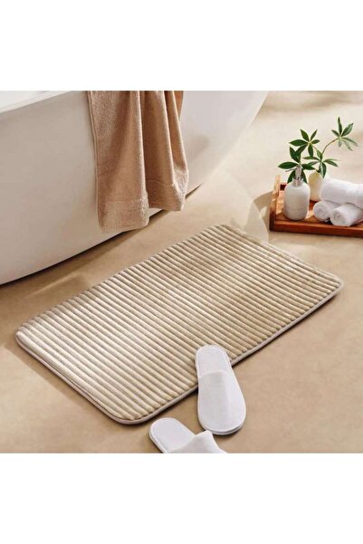 PAN HOME سجادة حمام من الفلانيل من لينيل مقاس 50×80 سم - بيج