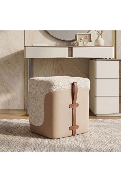 PAN HOME Olinda Storage Stool - Beige