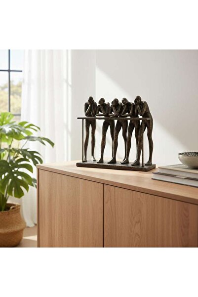PAN HOME Luki Polyresin Thinker Decor Accent 27.5x10x24cm - Brown