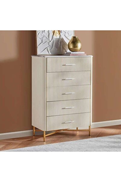 PAN HOME Kirby Chest Of 5 Drawer - Beige
