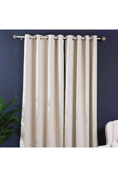 PAN HOME زوج ستائر ديكتور المعتمة 135×240 سم - لون طبيعي