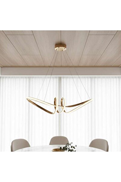 PAN HOME Phyroll Integrated Led 43w Pendant Lamp 78x30x150cm - Gold
