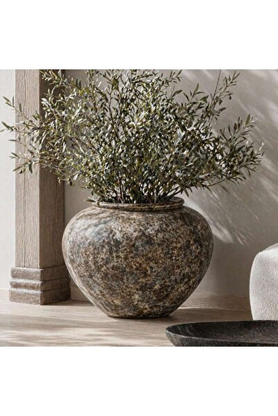 PAN HOME Beverly Cement Patina Mataka Vase 52x38cm - Brown