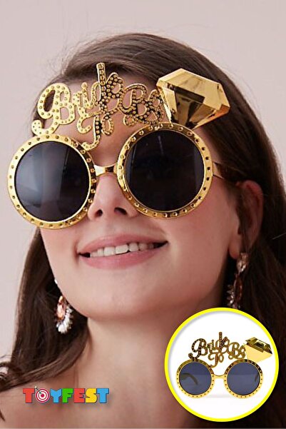 TOYFEST نظارة العروس المكتوبة باللون الذهبي 15x10 سم