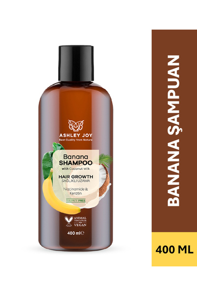 ASHLEY JOY Hızlı Uzamaya Yardımcı Tuzsuz Banana Şampuan 400 ml