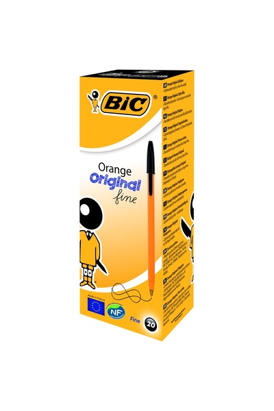 Bic Pix negru de unică folosință, 20/cutie, Portocaliu