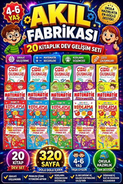 Harika Çocuk Yayınları 4-6 Yaş 20 Kitap Okul Öncesi Eğitim Seti Dikkat Gelişt...