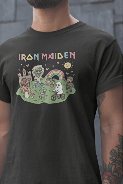 buzagi tasarım ürünleri Iron Maiden Unisex Black Regular T-Shirt