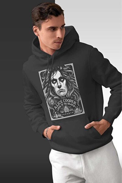 buzagi tasarım ürünleri Alice Cooper Oversize Hooded Unisex Sweatshirt