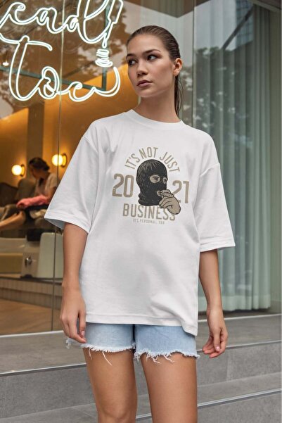 buzagi tasarım ürünleri Urban Oversize Unisex White T-Shirt