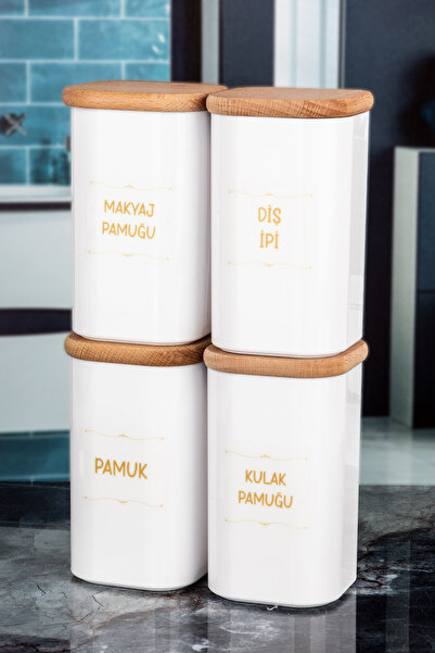 NYL HOME 4 komada belih pamučnih štapića sa drvenim poklopcima, pamuk, šminke...