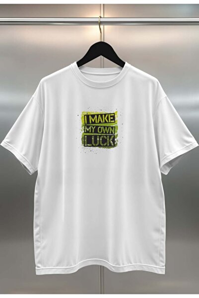 buzagi tasarım ürünleri Organic Cotton Digital Printed Oversize White T-Shirt