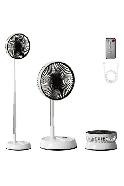 HASEPE Ventilator Portabil Telescopic Pliabil, Telecomanda, 3 Viteze, Rotire ...