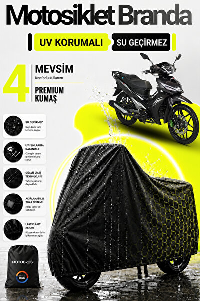 Motobros قماش دراجة نارية كوبيا إيست أسود مقاوم للماء ومتين (سميك للغاية) للا...