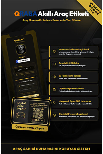 QRABA OTOQR GOLDEN BLACK TELEFON GÖSTERMEYEBİLEN NUMARATÖRLÜ UYGULAMASIZ RENK...